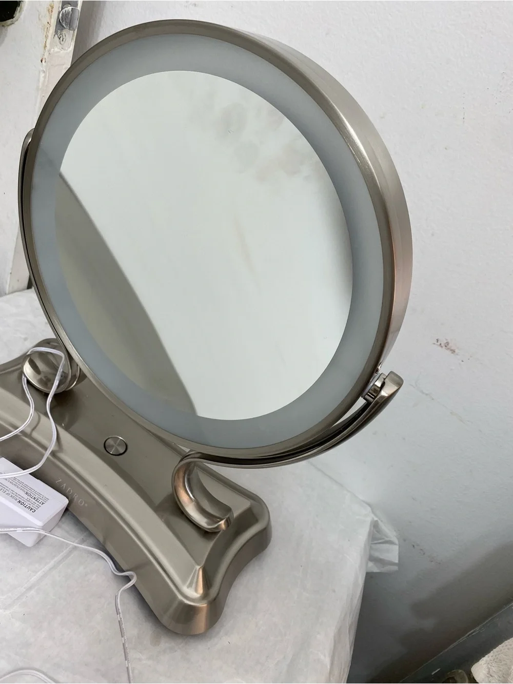 Zadro Glamour Lighted Double-Sided Vanity Makeup Mirror with 5X/ 1X Magnifier